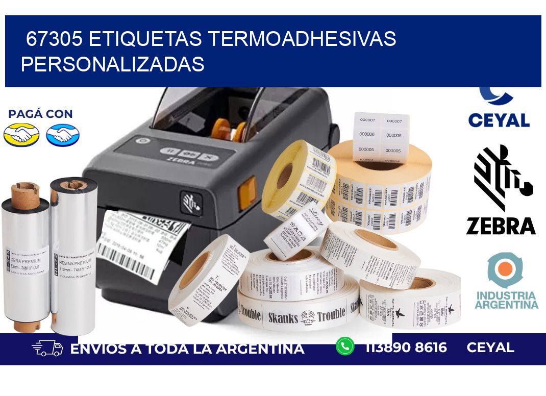 67305 Etiquetas termoadhesivas personalizadas