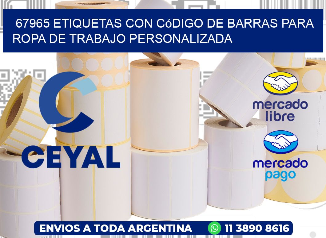 67965 Etiquetas con código de barras para ropa de trabajo personalizada