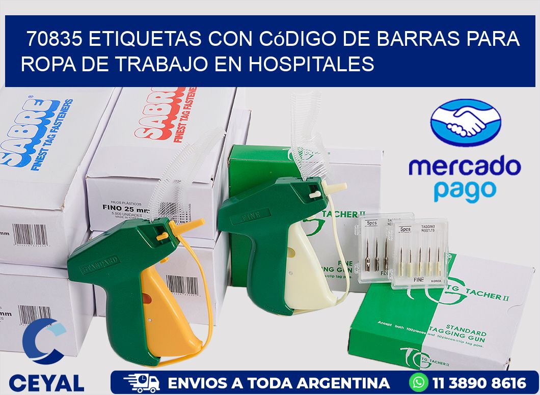 70835 Etiquetas con código de barras para ropa de trabajo en hospitales