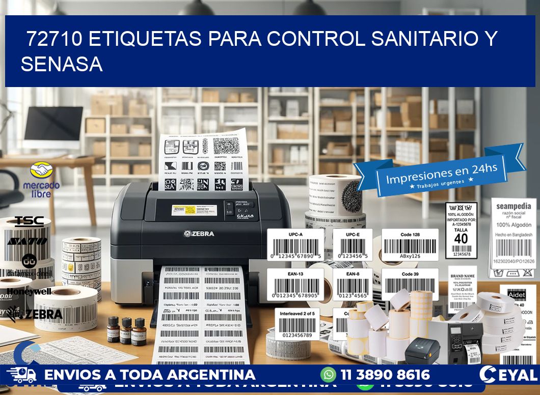 72710 etiquetas para control sanitario y SENASA