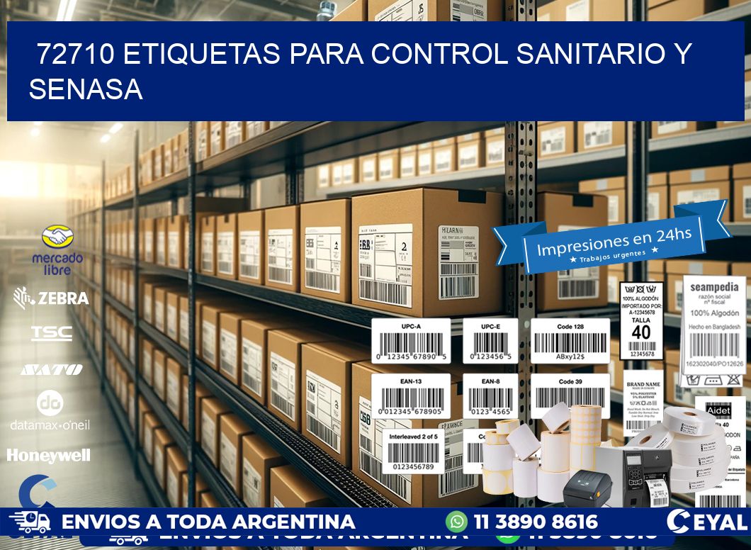 72710 etiquetas para control sanitario y SENASA