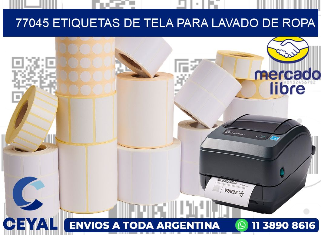 77045 Etiquetas de tela para lavado de ropa
