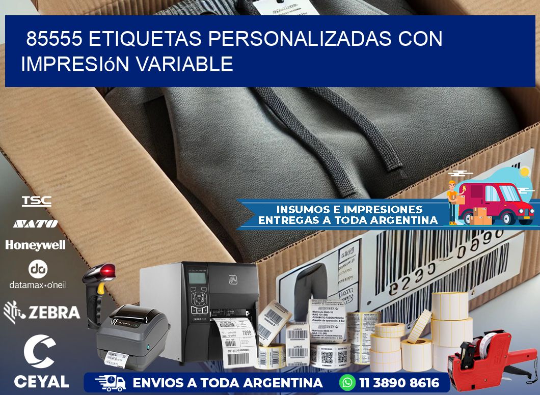 85555 etiquetas personalizadas con impresión variable