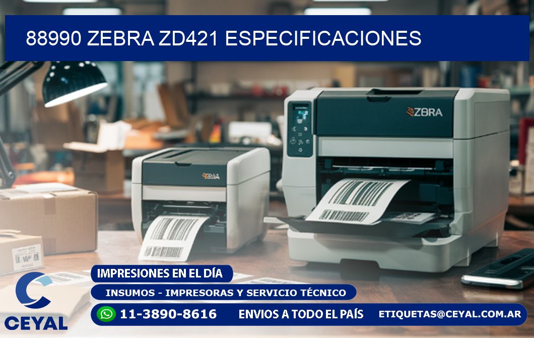 88990 Zebra ZD421 especificaciones