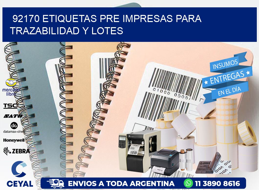 92170 etiquetas pre impresas para trazabilidad y lotes