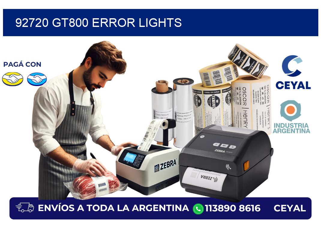 92720 GT800 error lights