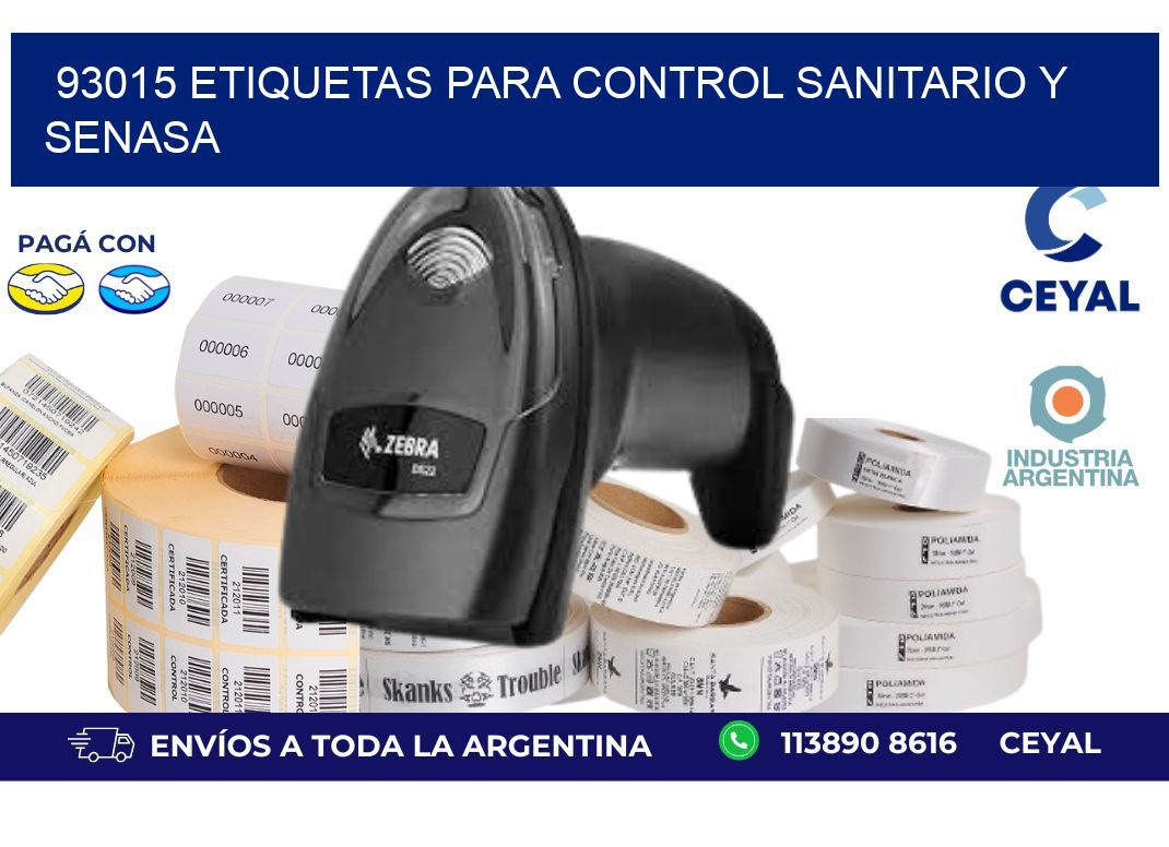 93015 etiquetas para control sanitario y SENASA