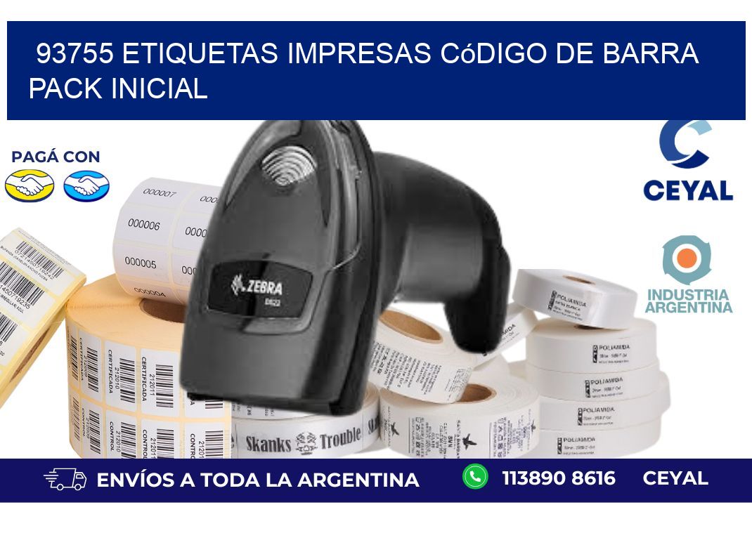 93755 Etiquetas Impresas código De Barra Pack Inicial