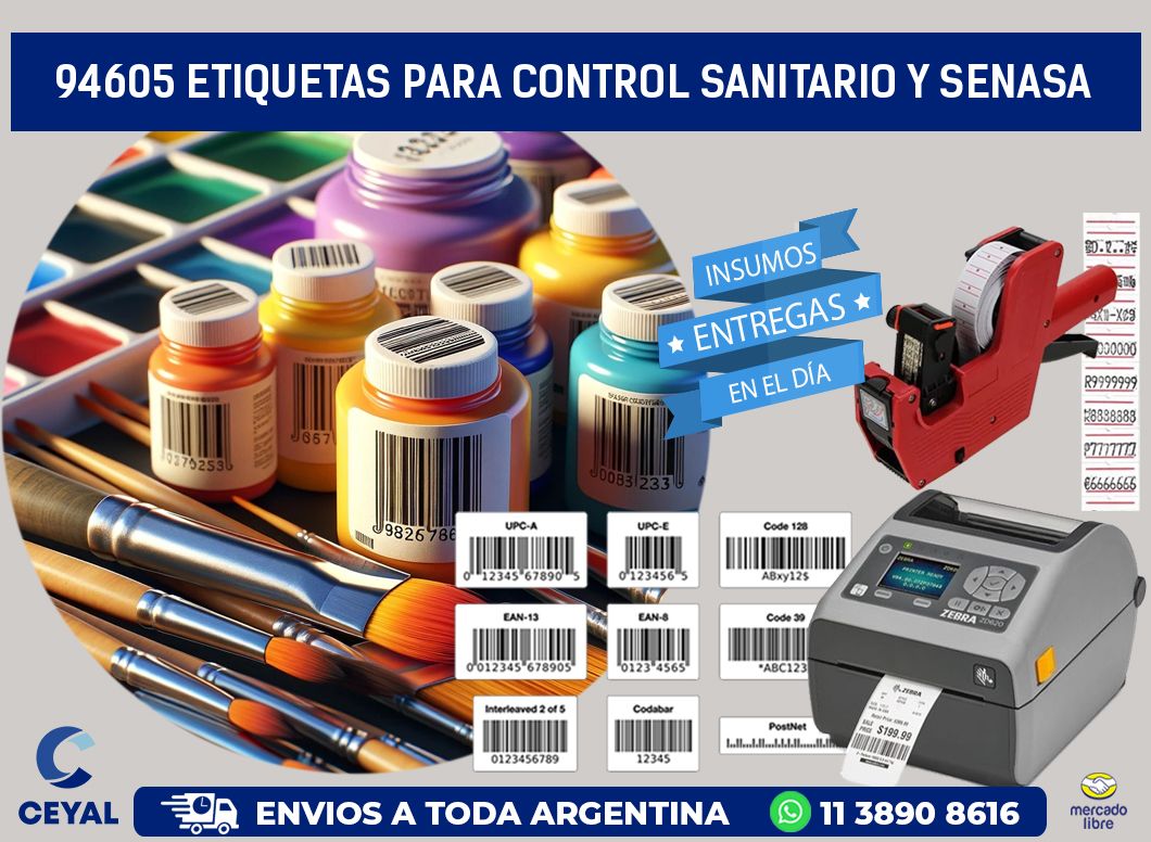 94605 etiquetas para control sanitario y SENASA