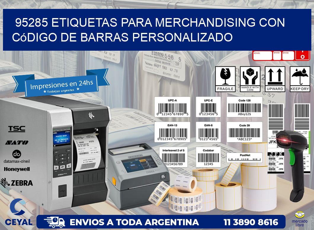 95285 etiquetas para merchandising con código de barras personalizado