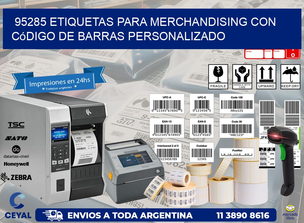 95285 etiquetas para merchandising con código de barras personalizado