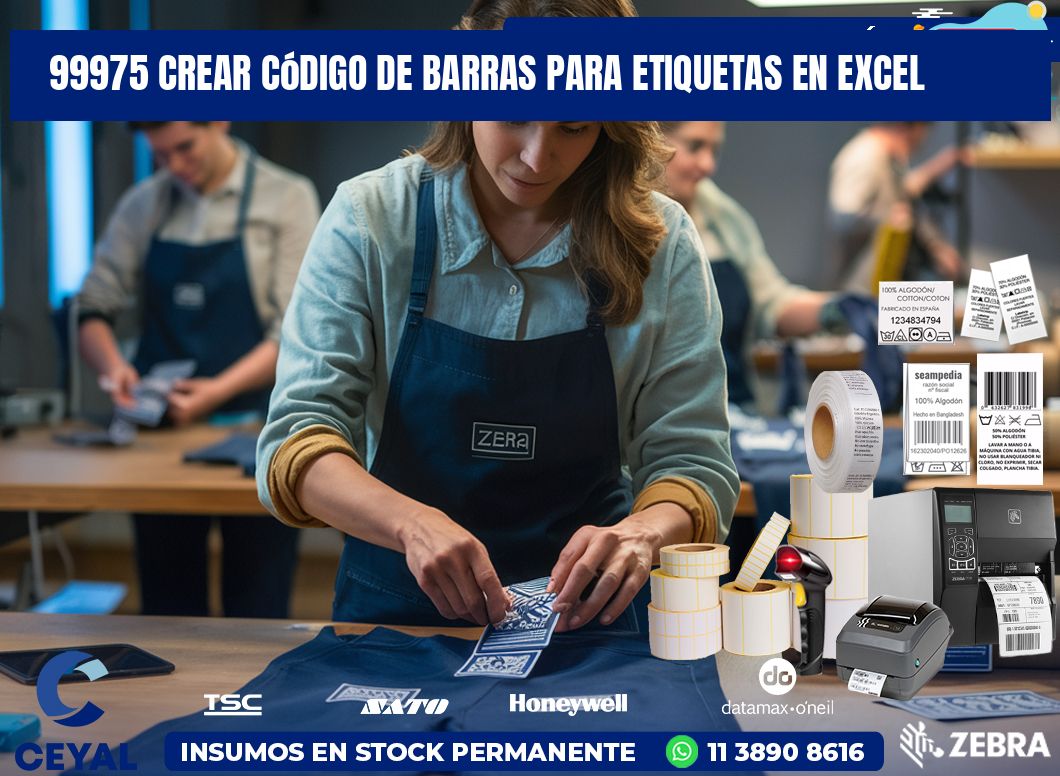 99975 Crear código de barras para etiquetas en Excel
