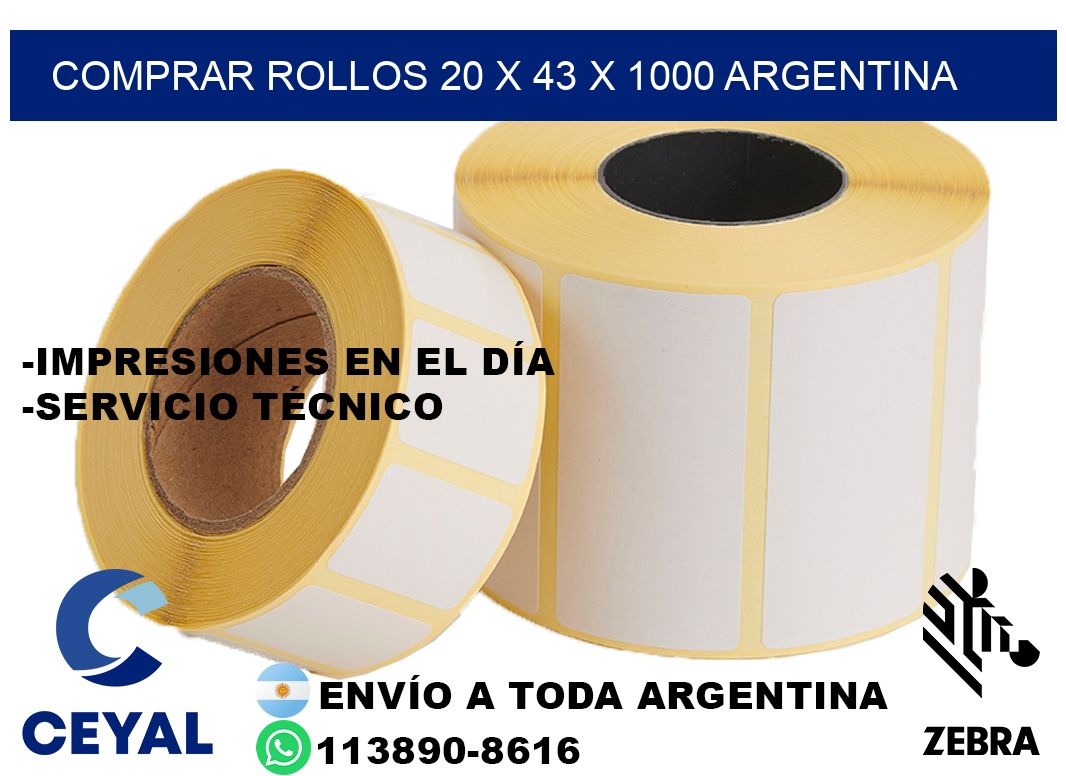 Comprar Rollos 20 x 43 x 1000 argentina