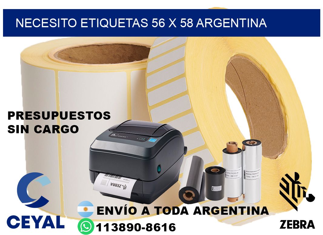 Necesito etiquetas 56 x 58 argentina