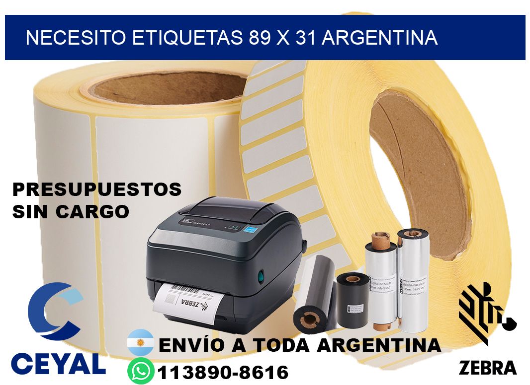 Necesito etiquetas 89 x 31 argentina