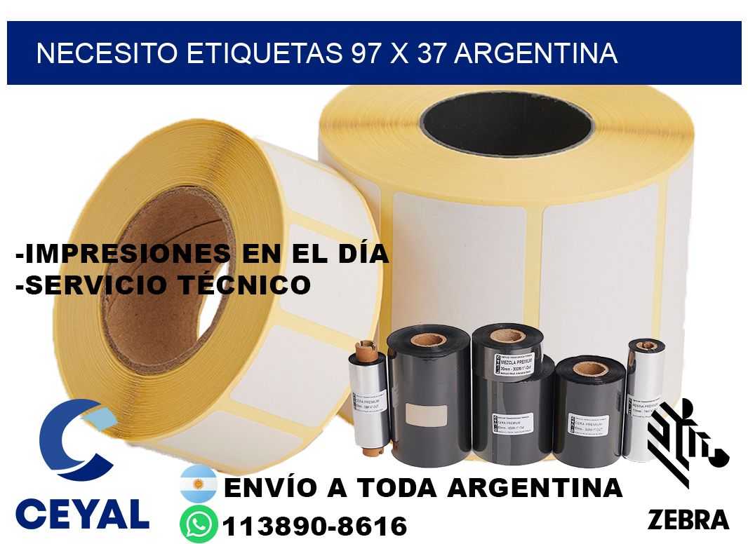 Necesito etiquetas 97 x 37 argentina