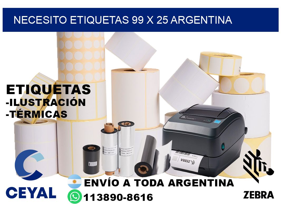 Necesito etiquetas 99 x 25 argentina
