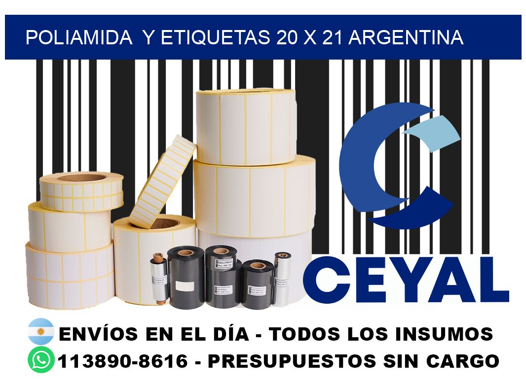 Poliamida y etiquetas 20 x 21 argentina