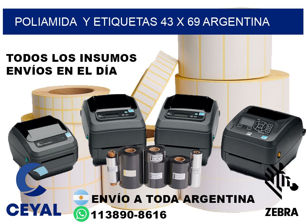 Poliamida y etiquetas 43 x 69 argentina