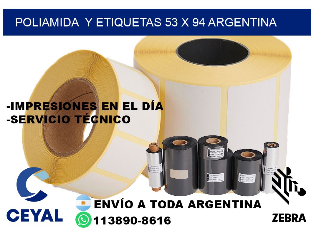 Poliamida  y etiquetas 53 x 94 argentina