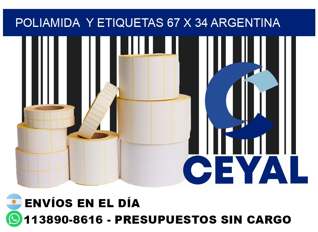 Poliamida y etiquetas 67 x 34 argentina