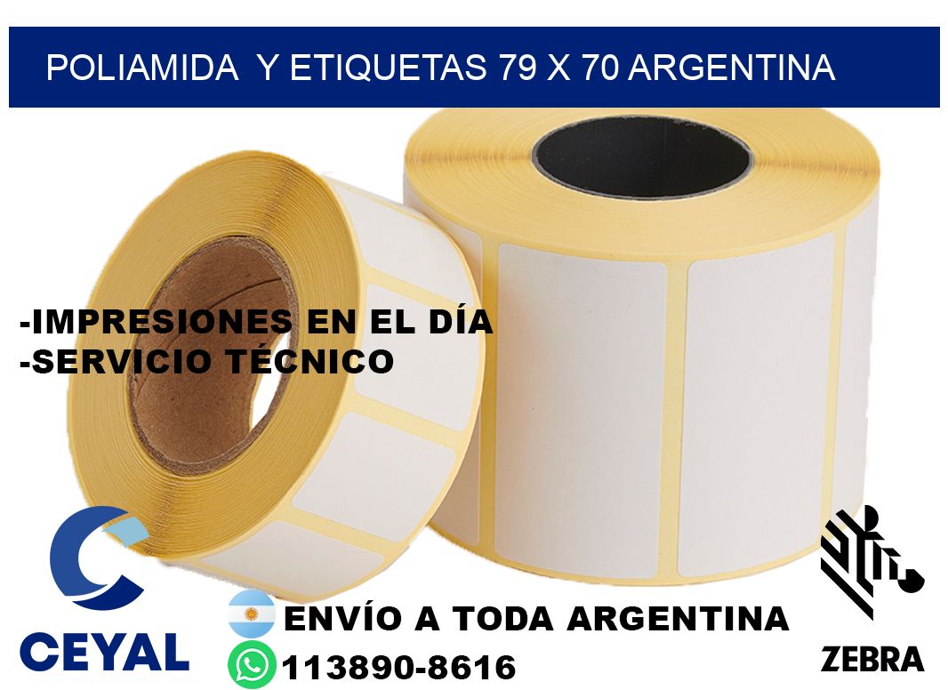 Poliamida  y etiquetas 79 x 70 argentina