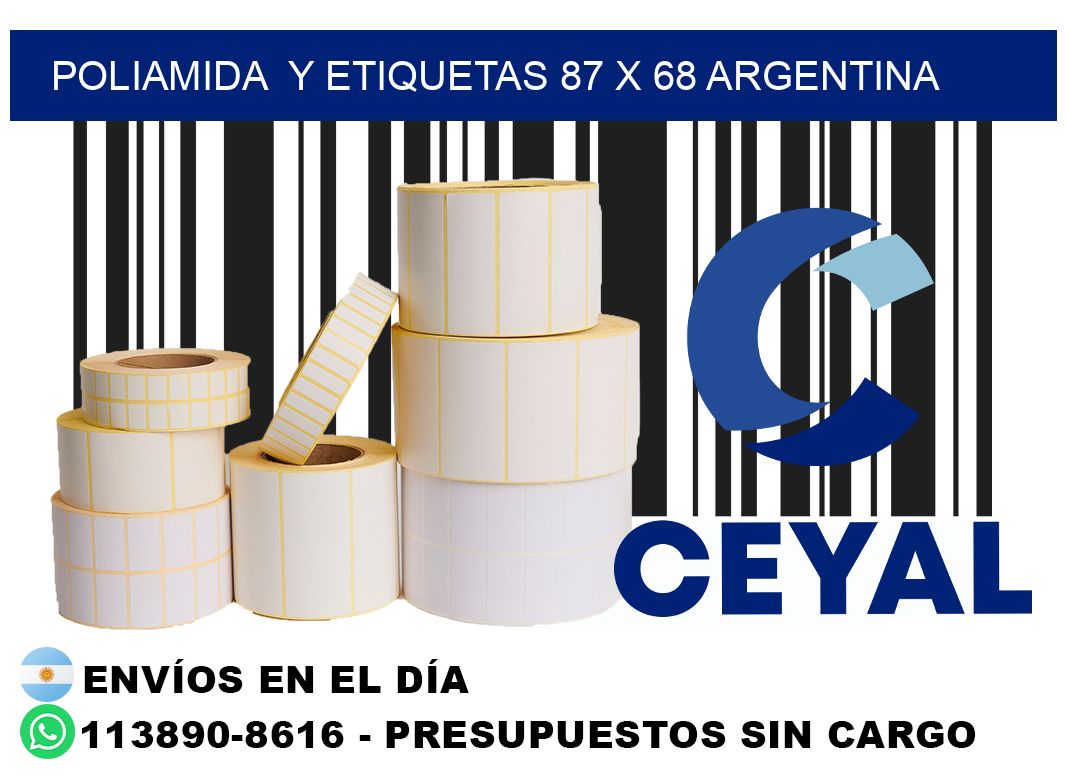 Poliamida  y etiquetas 87 x 68 argentina
