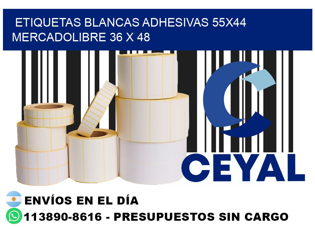 etiquetas blancas adhesivas 55x44 mercadolibre 36 x 48