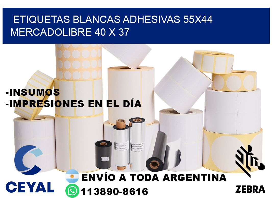 etiquetas blancas adhesivas 55x44 mercadolibre 40 x 37