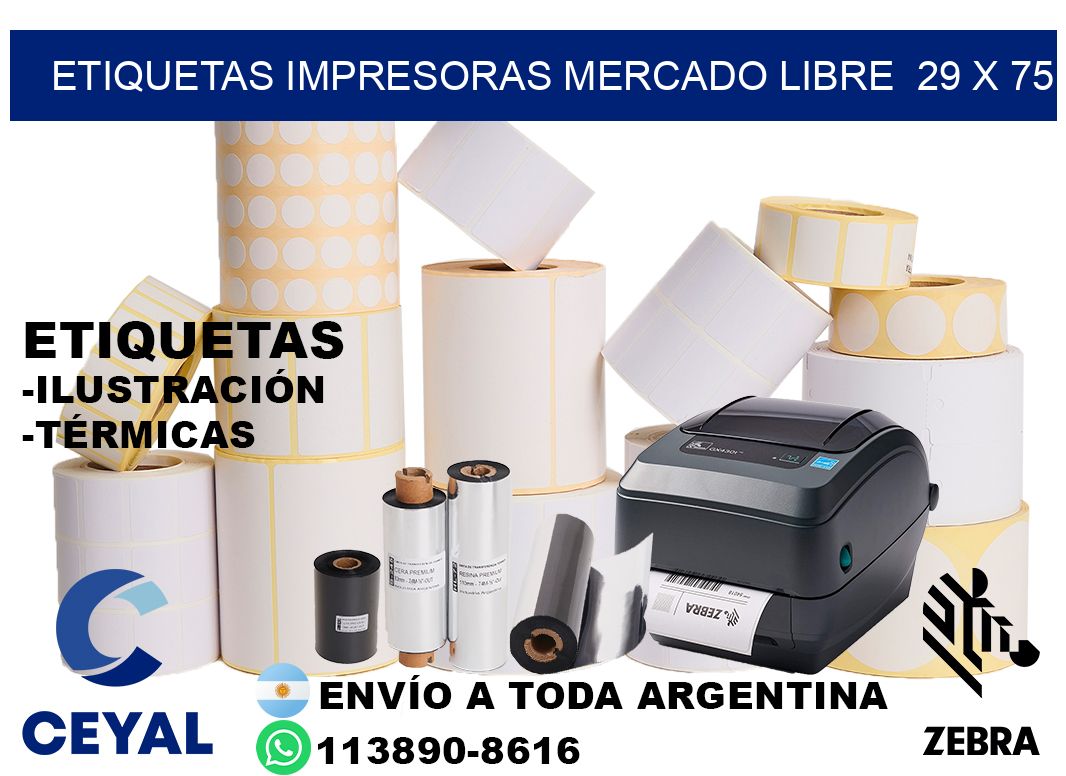 etiquetas impresoras mercado libre 29 x 75
