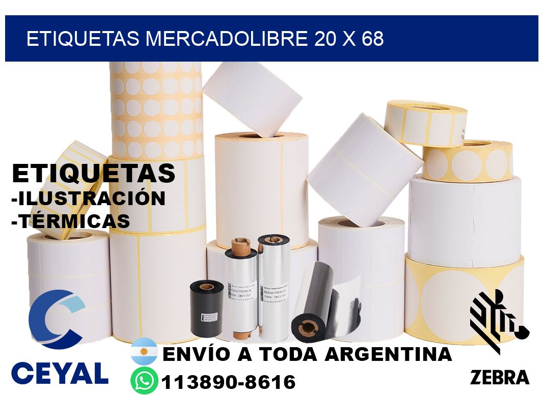 etiquetas mercadolibre 20 x 68