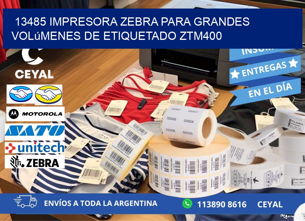 13485 impresora Zebra para grandes volúmenes de etiquetado ZTM400