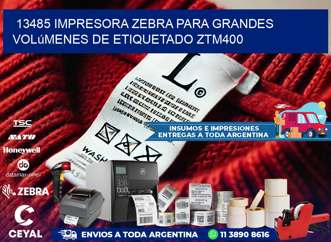 13485 impresora Zebra para grandes volúmenes de etiquetado ZTM400