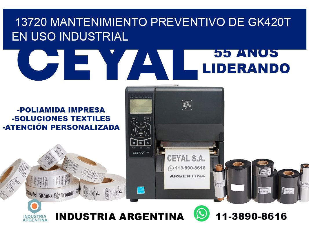 13720 mantenimiento preventivo de gk420t en uso industrial