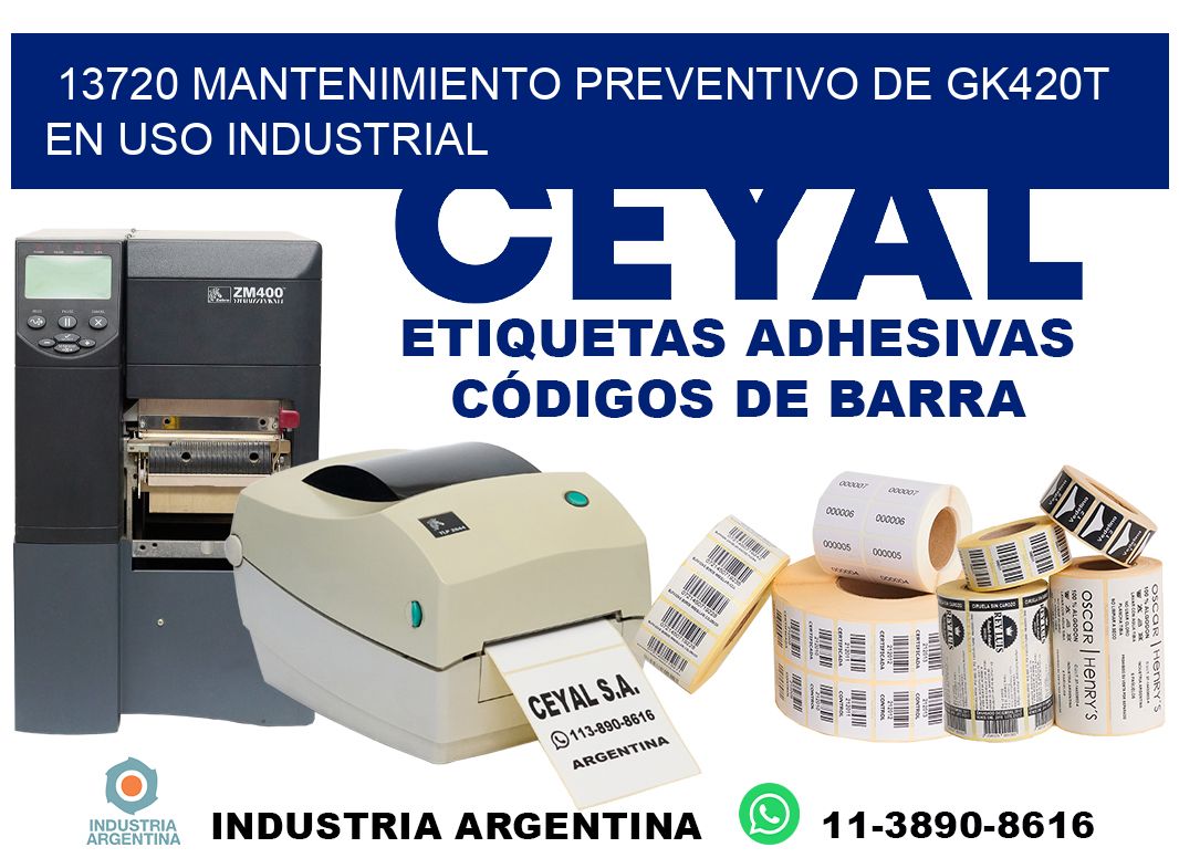 13720 mantenimiento preventivo de gk420t en uso industrial