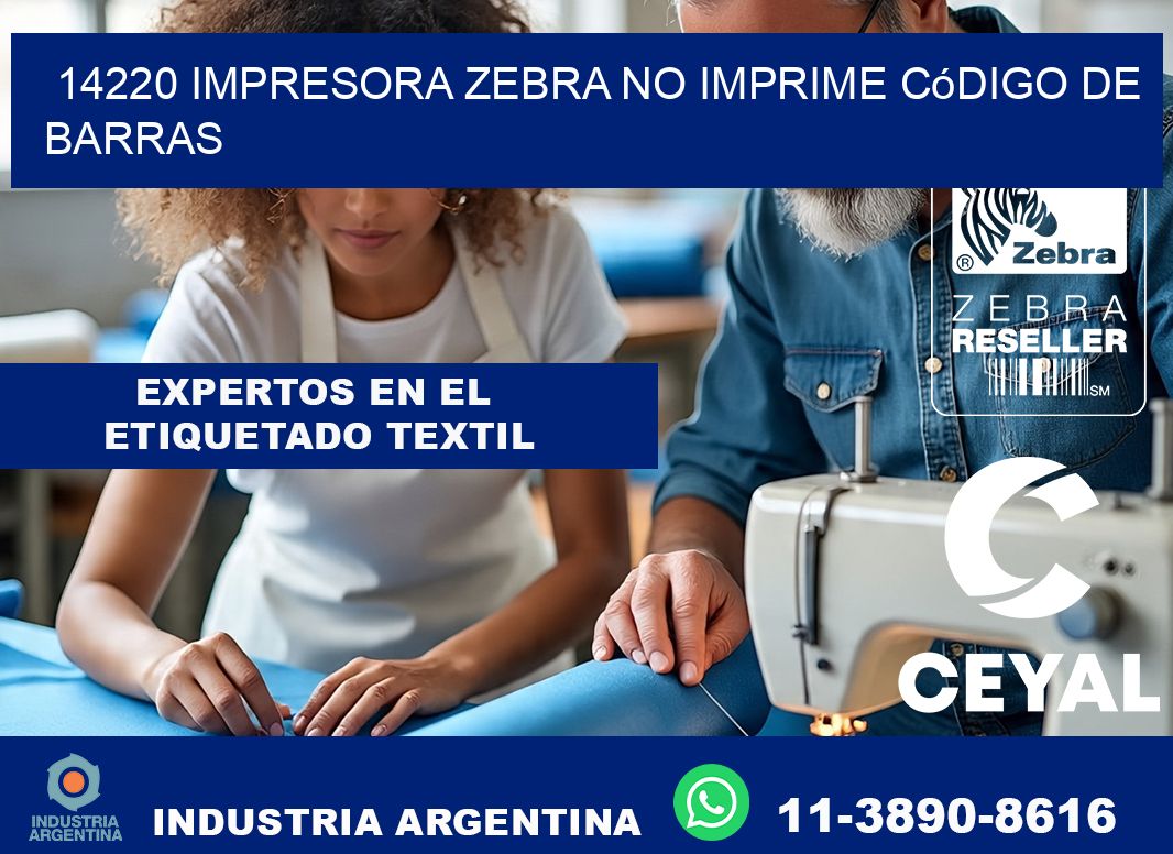 14220 impresora Zebra no imprime código de barras