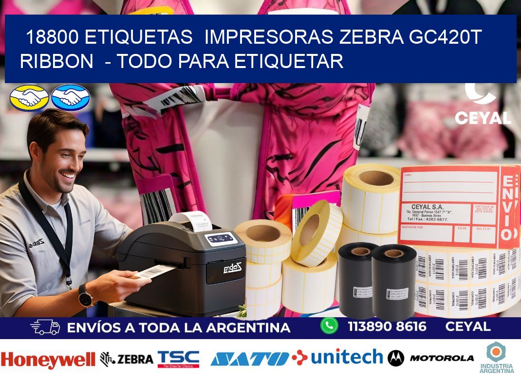 18800 etiquetas  impresoras zebra gc420t ribbon  – Todo para Etiquetar