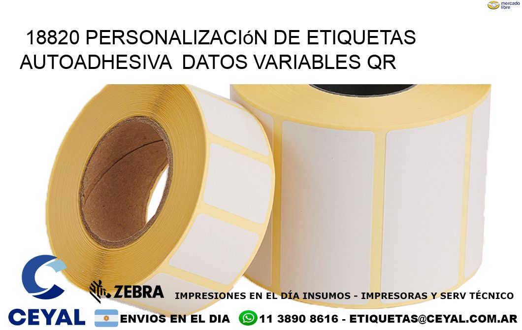 18820 Personalización de etiquetas autoadhesiva  datos variables QR
