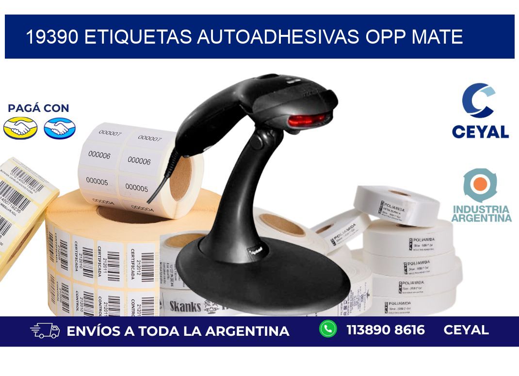 19390 etiquetas autoadhesivas Opp Mate