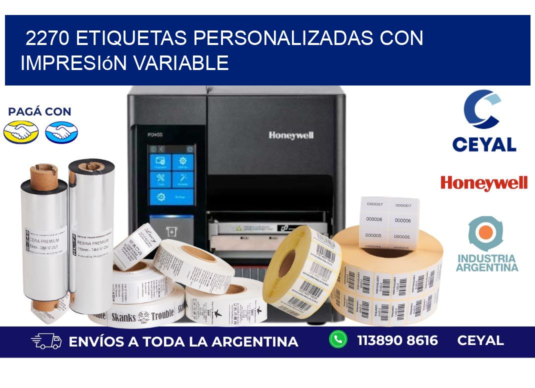 2270 etiquetas personalizadas con impresión variable