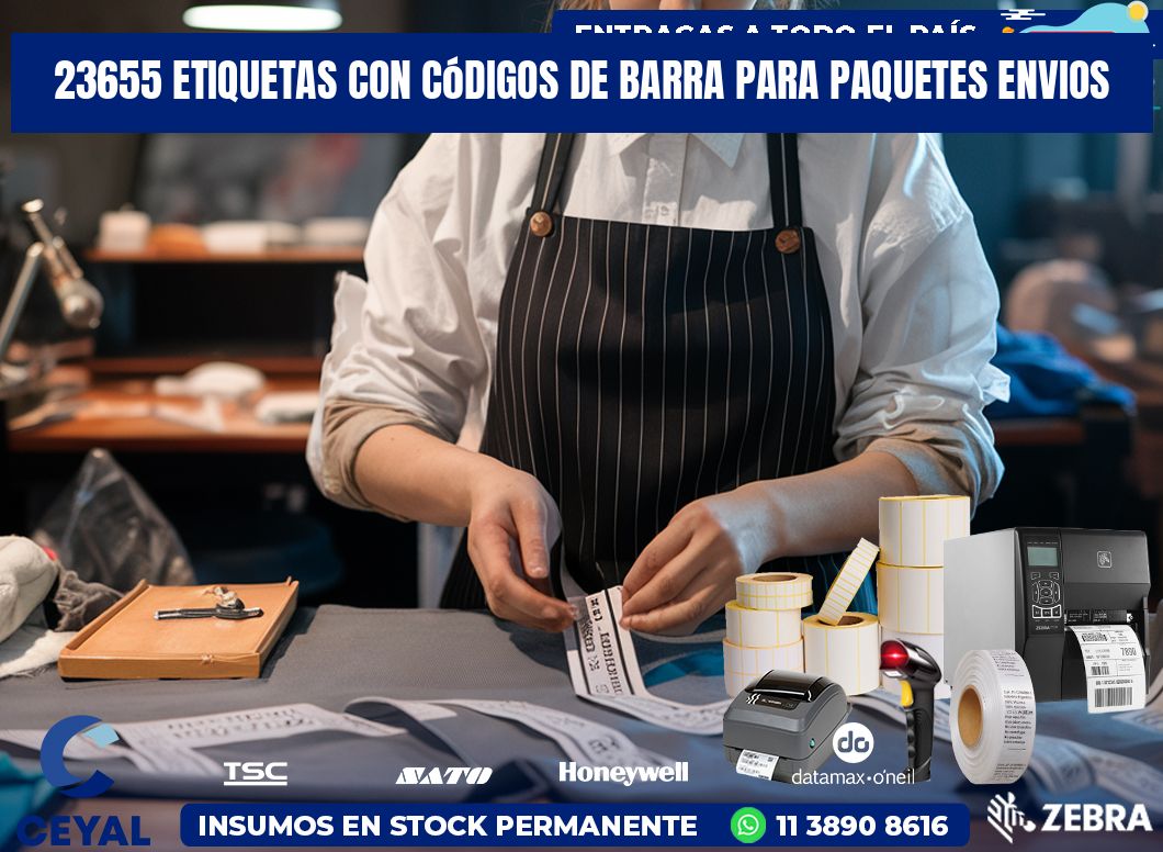23655 etiquetas con códigos de barra para paquetes envios