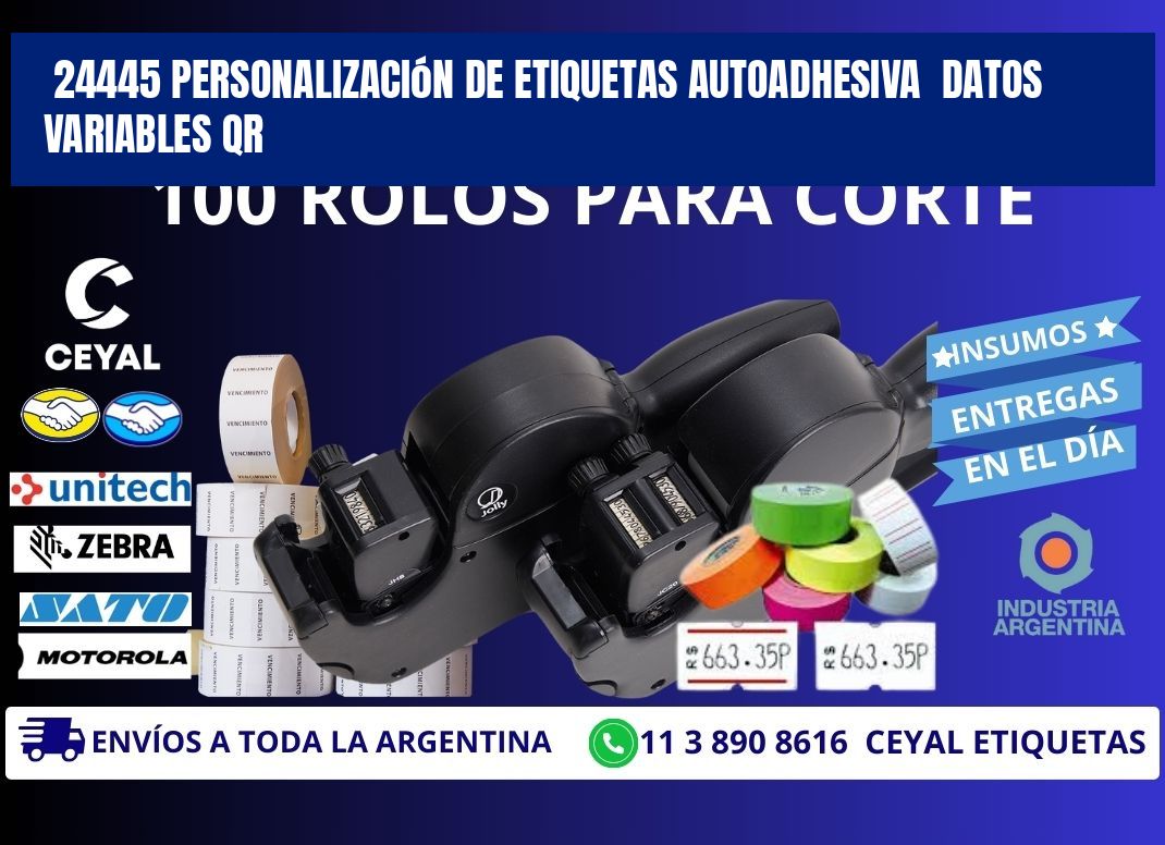 24445 Personalización de etiquetas autoadhesiva  datos variables QR
