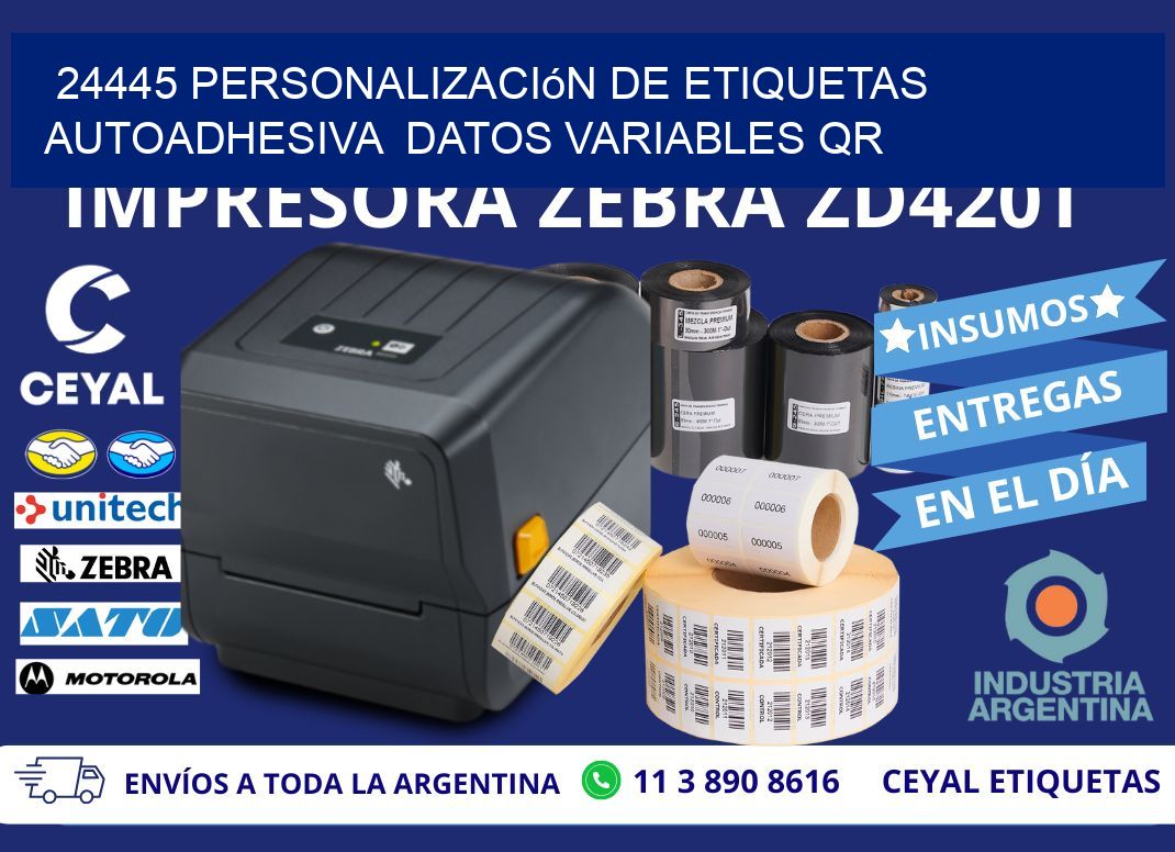 24445 Personalización de etiquetas autoadhesiva  datos variables QR