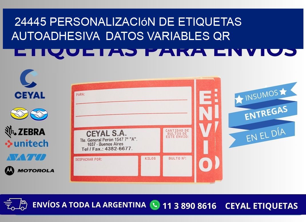 24445 Personalización de etiquetas autoadhesiva  datos variables QR