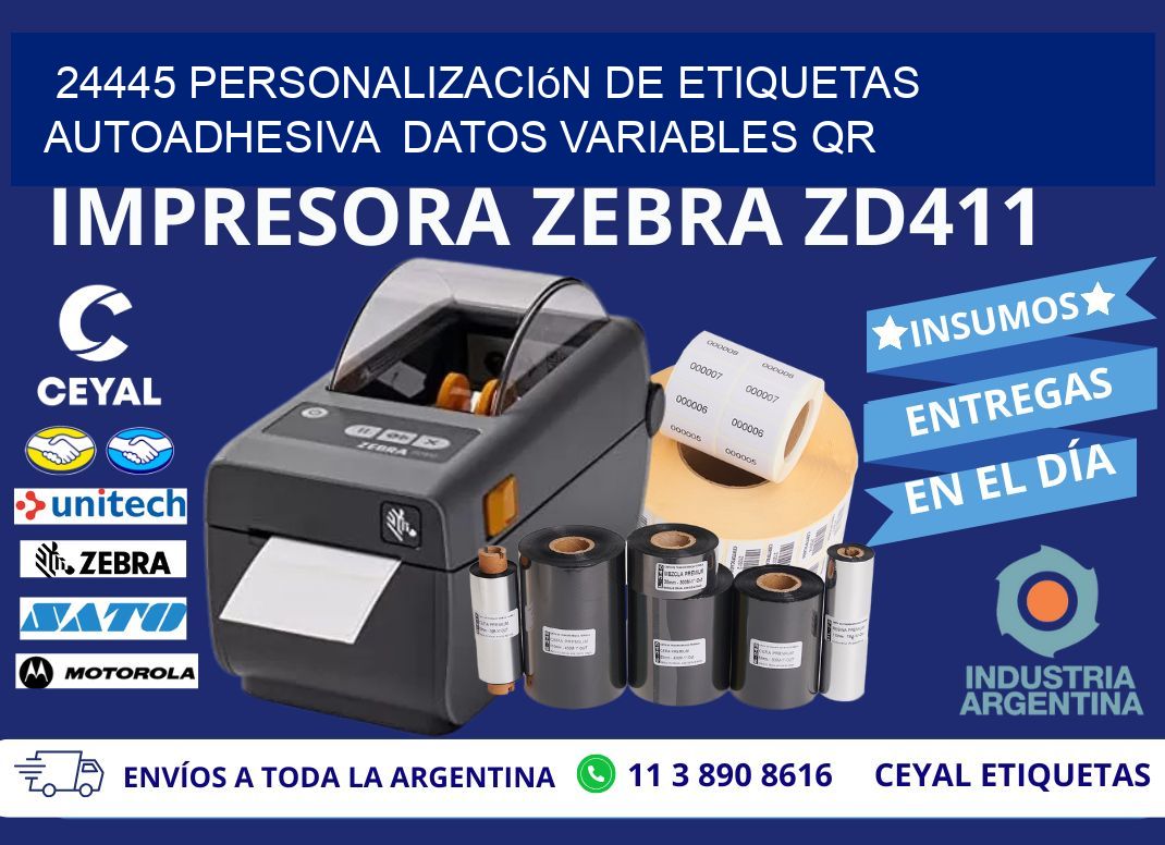 24445 Personalización de etiquetas autoadhesiva  datos variables QR