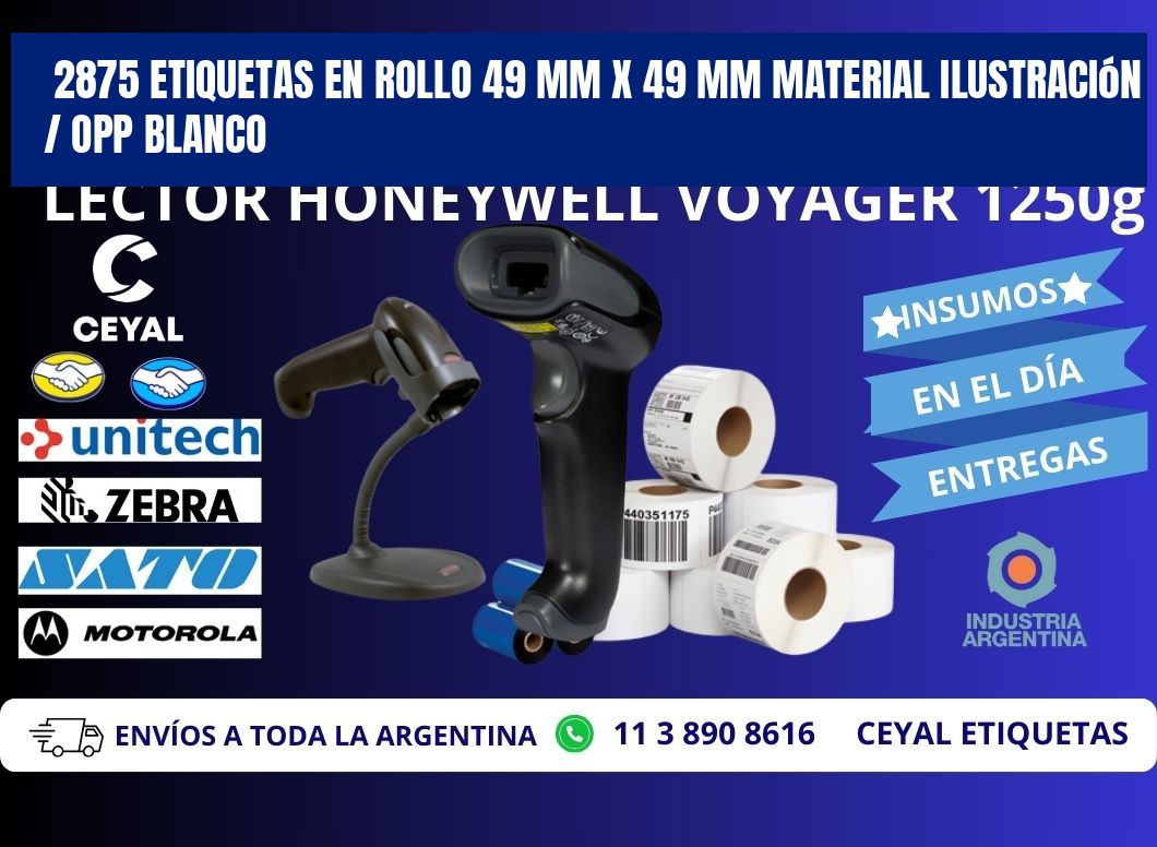 2875 Etiquetas en rollo 49 mm x 49 mm material Ilustración / OPP Blanco