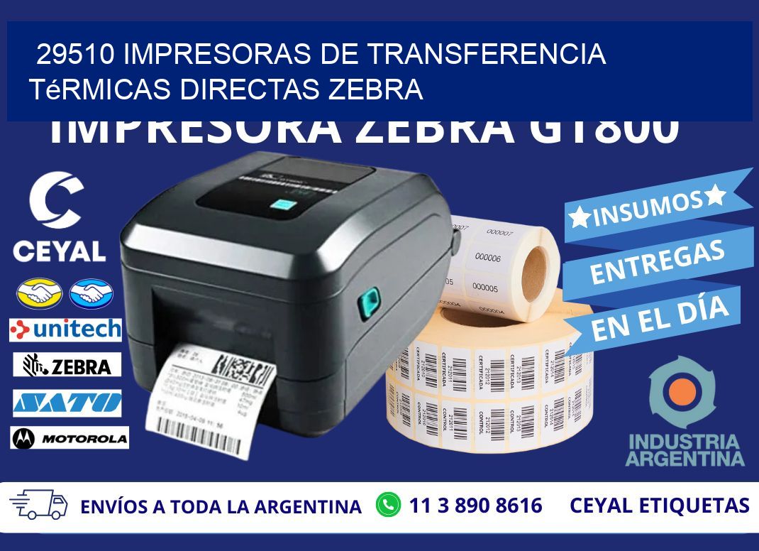 29510 impresoras de Transferencia térmicas directas zebra