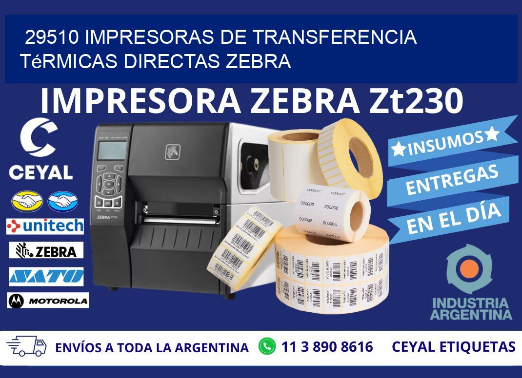 29510 impresoras de Transferencia  térmicas directas zebra