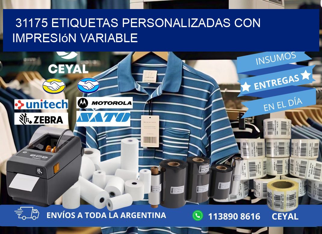 31175 etiquetas personalizadas con impresión variable