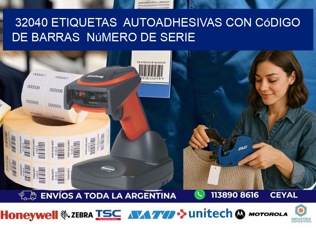 32040 etiquetas  autoadhesivas con código de barras  número de serie